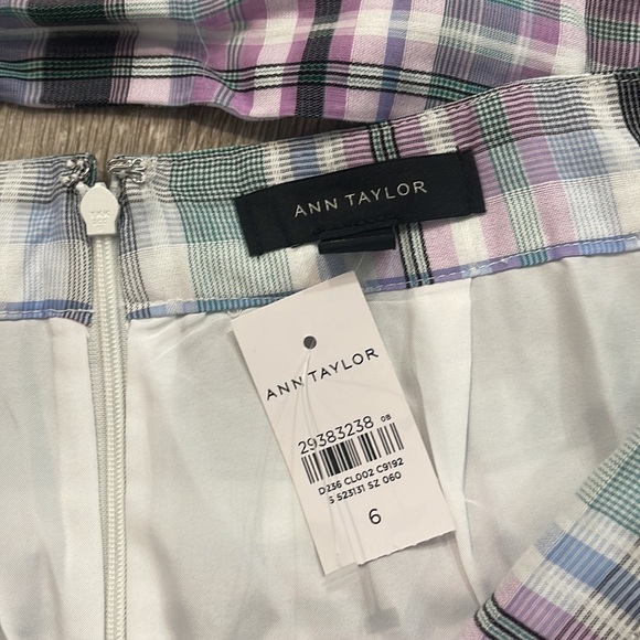 Ann Taylor plaid cotton set ruffle skirt and top medium and sz 6 - Picture 10 of 12
